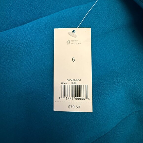 Banana Republic Womens Blue Pencil Skirt Size 6 Rear Zip Polyester/Spandex Blend - Picture 10 of 12